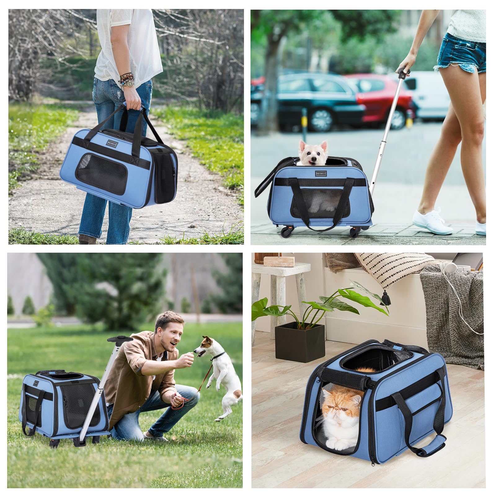 Petsfit transportin-gato-base-impermeable facilita limpieza ante posibles derrames.