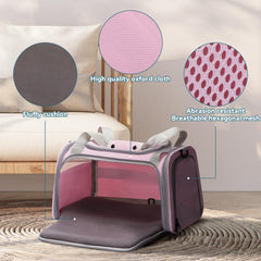 Transportín Petsfit con malla de ventilación para visibilidad y flujo de aire.