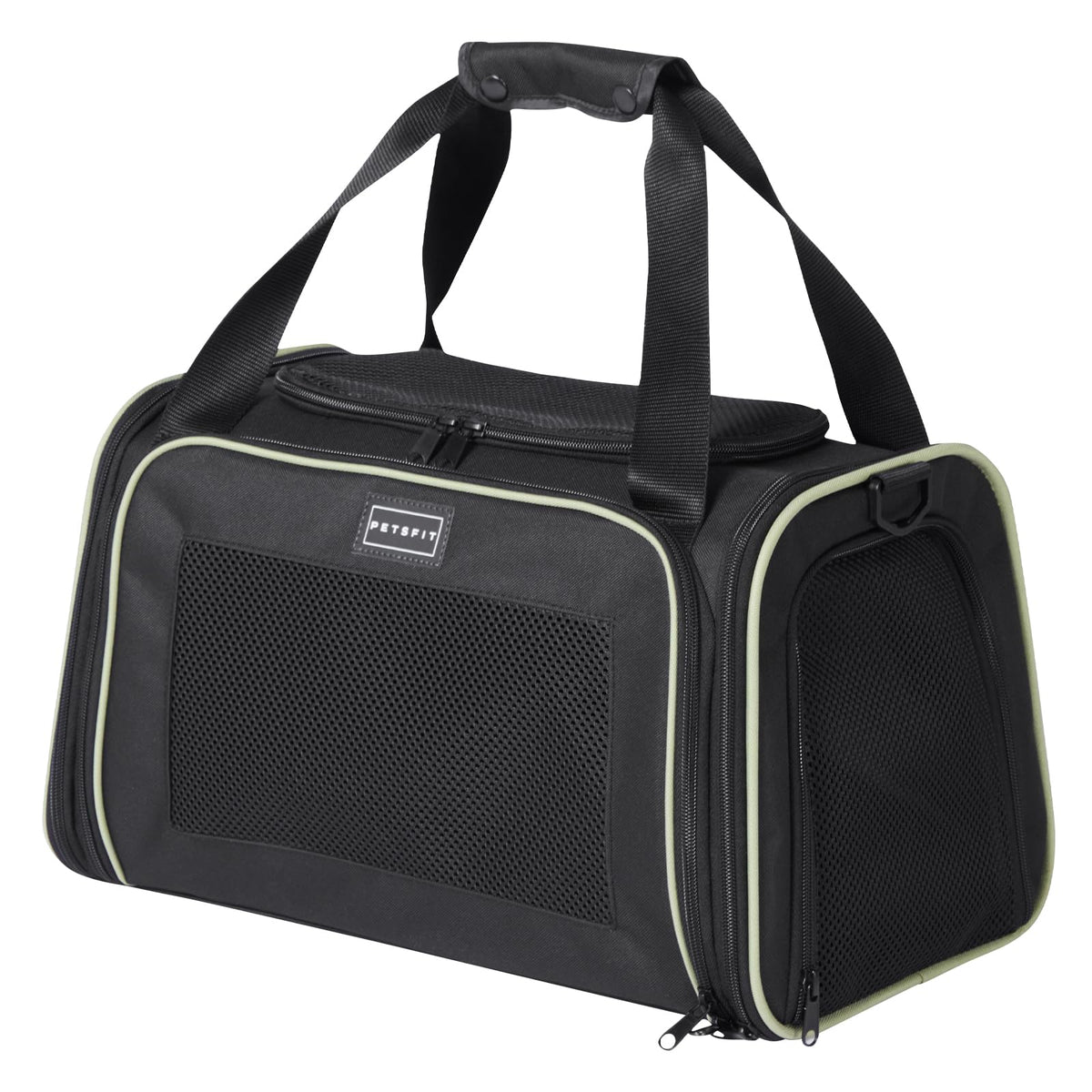 Transportín Petsfit para mascotas, aprobado para aerolíneas, manta extensible incluida para confort en viaje.