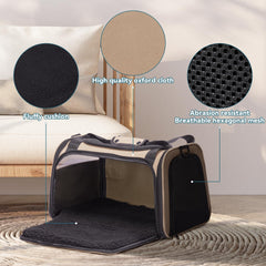 Petsfit transportín con cuatro paneles de malla para ventilación y visibilidad.
