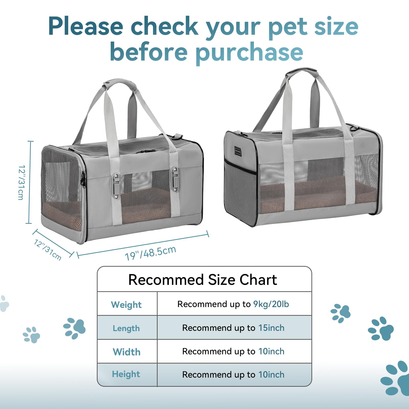Ventilación lateral de Petsfit, flujo de aire para la comodidad