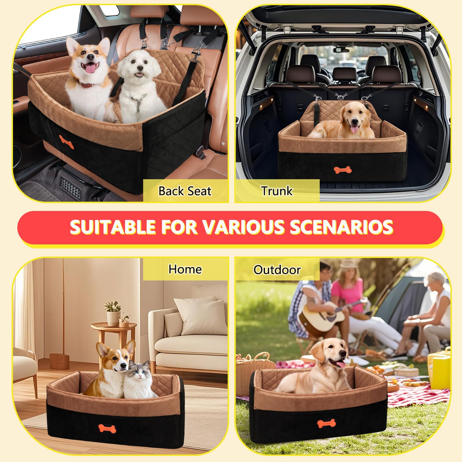 PetsHome almohadilla-espuma-memoria-4-pulgadas, confort superior