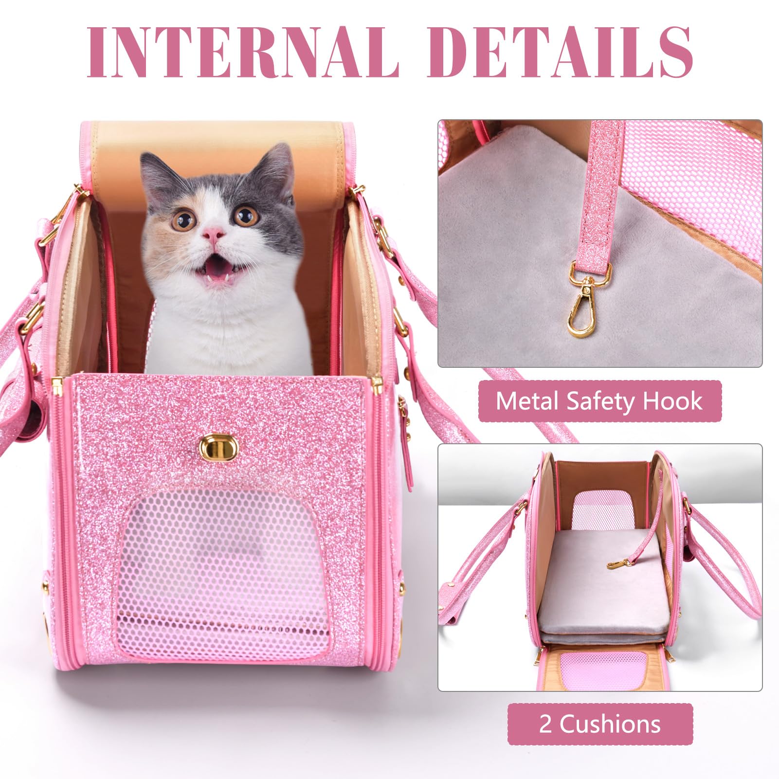 PetsHome apertura superior ajustable para mayor comodidad.