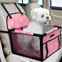 PetsHome: asiento para perro en coche plegable rosa, cómodo y estable para viajes.