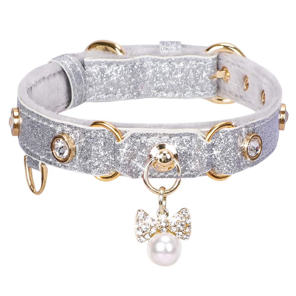 Collar PetsHome para gato con diamantes y diseño lujoso para lucir elegante.