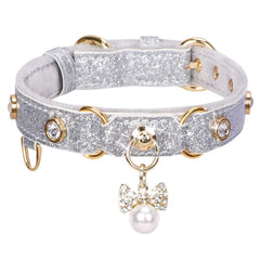 Collar PetsHome para gato con diamantes y diseño lujoso para lucir elegante.
