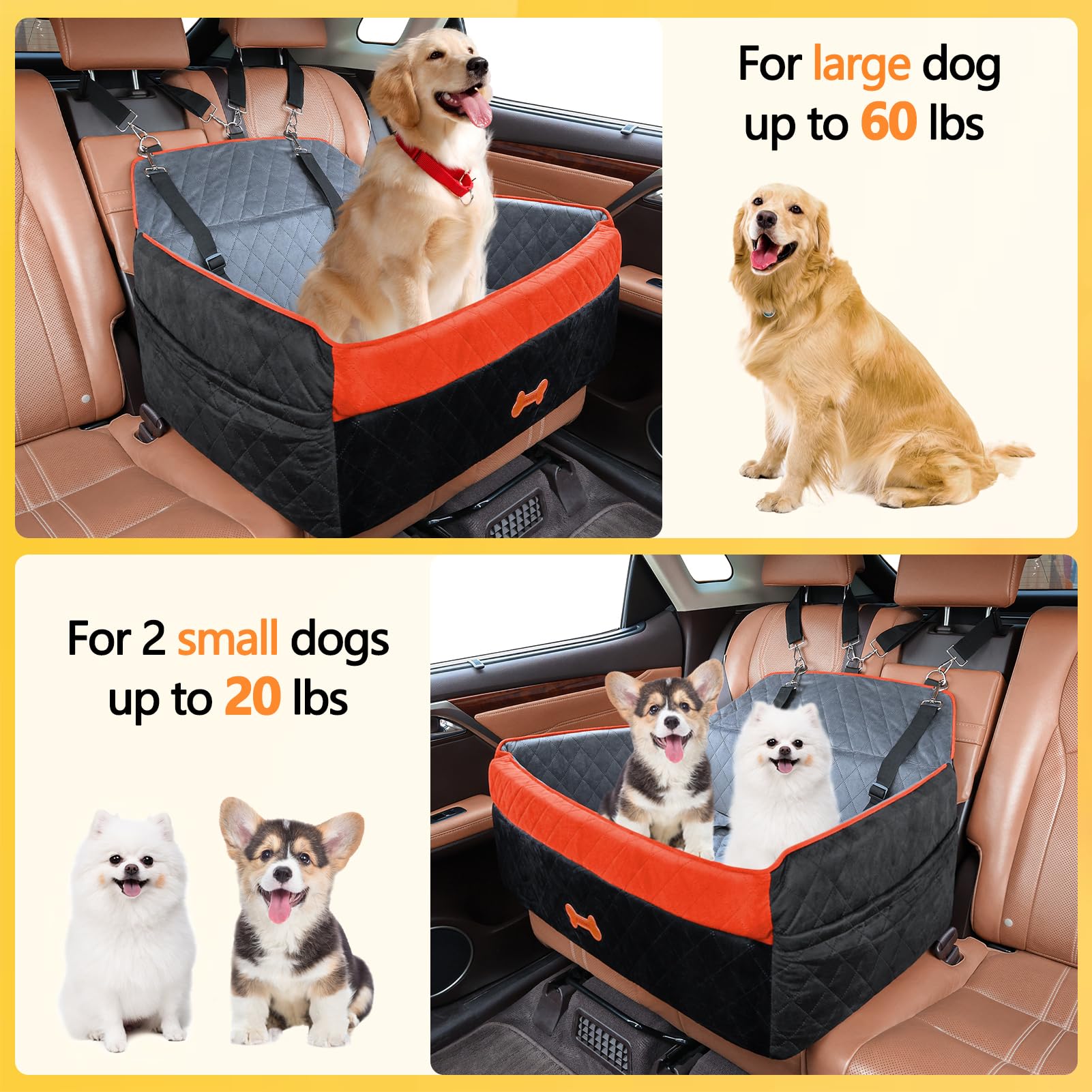 PetsHome correas de seguridad con clip mantienen al perro dentro del asiento