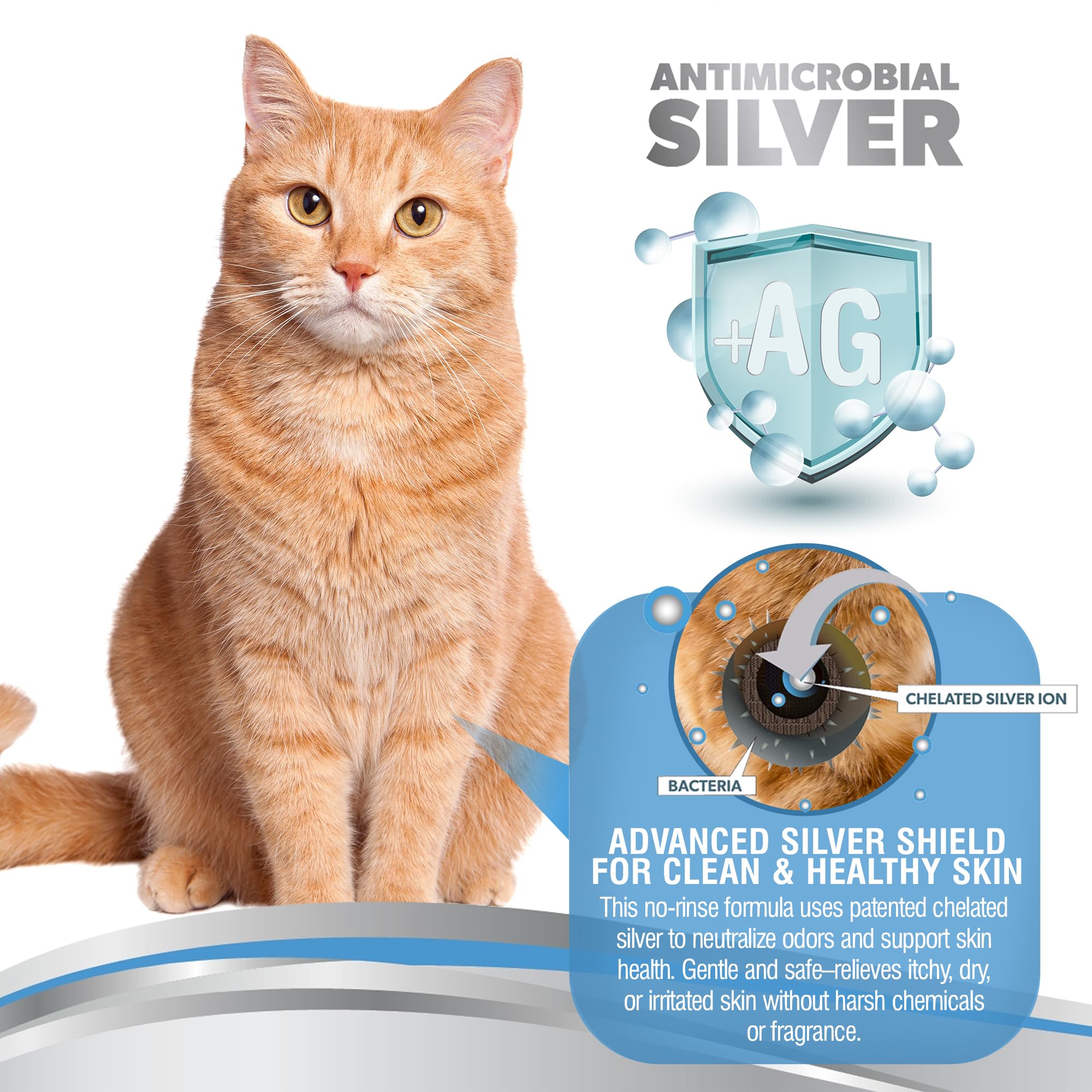 PetSilver aplicación sin enjuague para gato durante viajes
