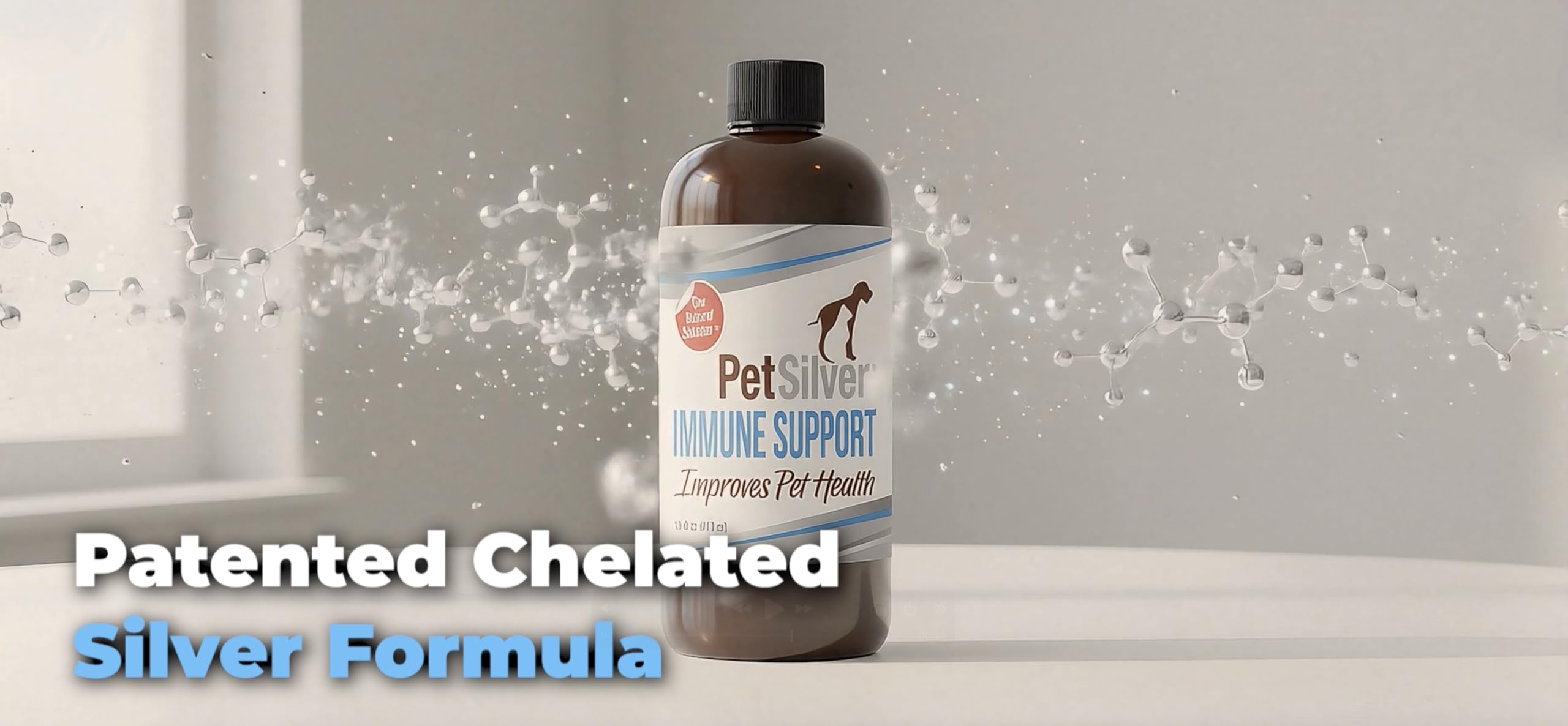 PetSilver Immune Support se añade al agua para uso diario.