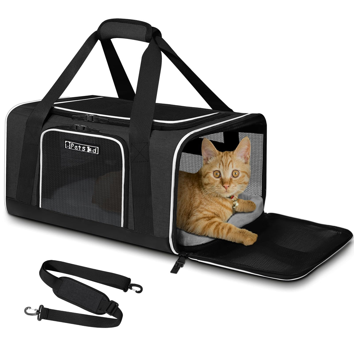 Petskd portador para debajo del asiento, ideal para viajar con mascotas pequeñas.