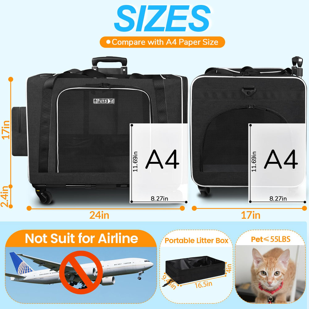 Petskd transportín para gatos con diseño plegable para guardado.