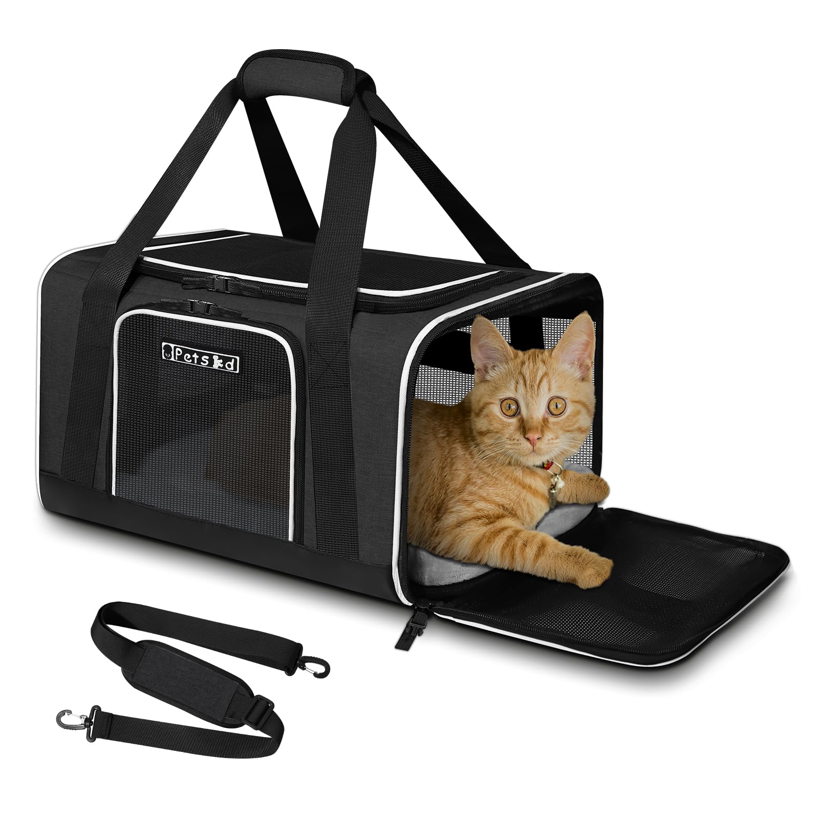 Petskd transportín para mascotas, 17x11x10,5 pulgadas, aprobado para cabina en aerolíneas.