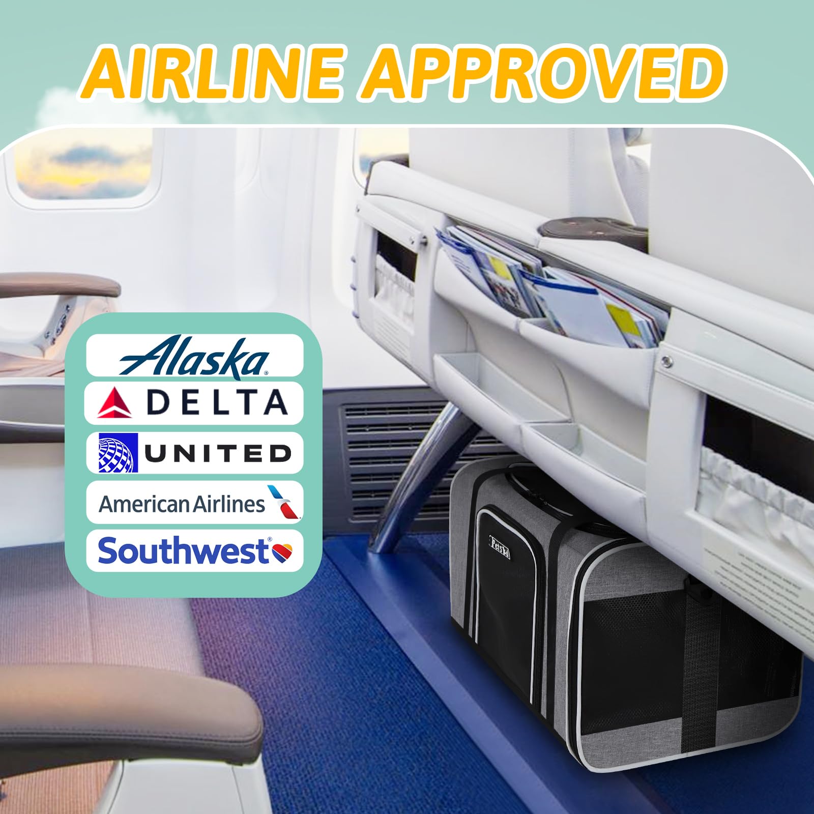 Petskd transportín Alaska con ventilación malla 5 paredes para flujo de aire.