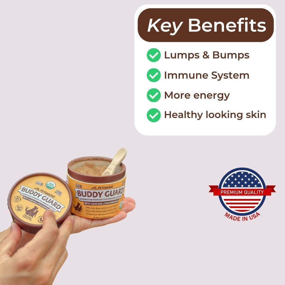Petsmont Buddy Guard mezcla de hongos 9, fórmula natural para apoyo general.