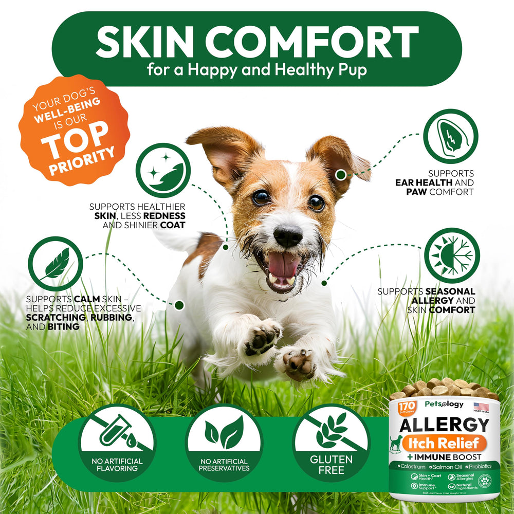 Golosinas de Petsology para piel irritada y alivio suave.