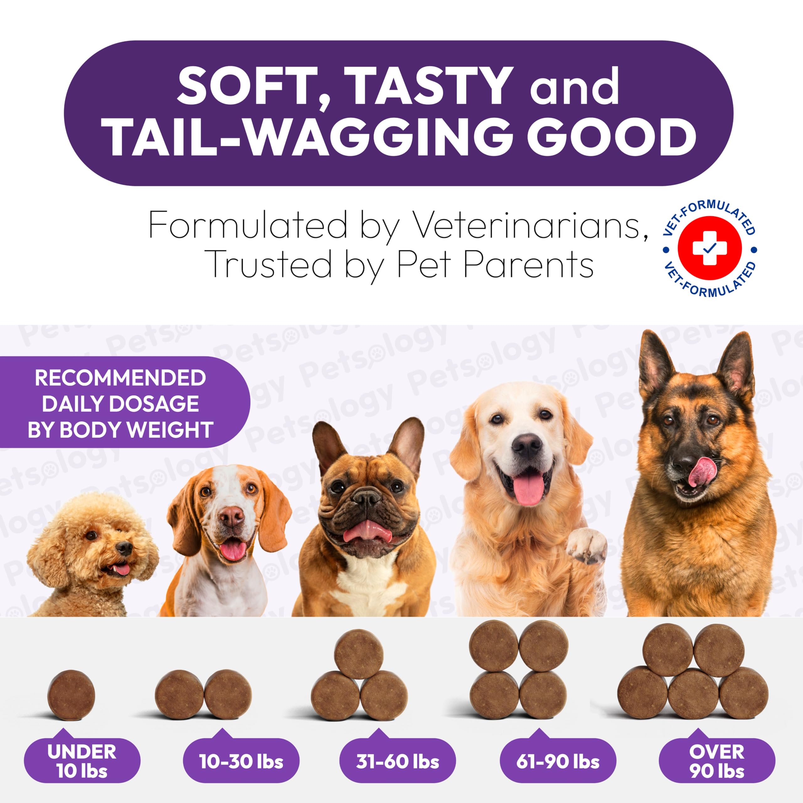 Petsology Melatonina Avanzada para Perros, ingredientes naturales y seguros