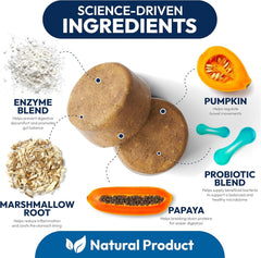 Petsology probióticos para perros, gomitas masticables, sabor agradable para perros.