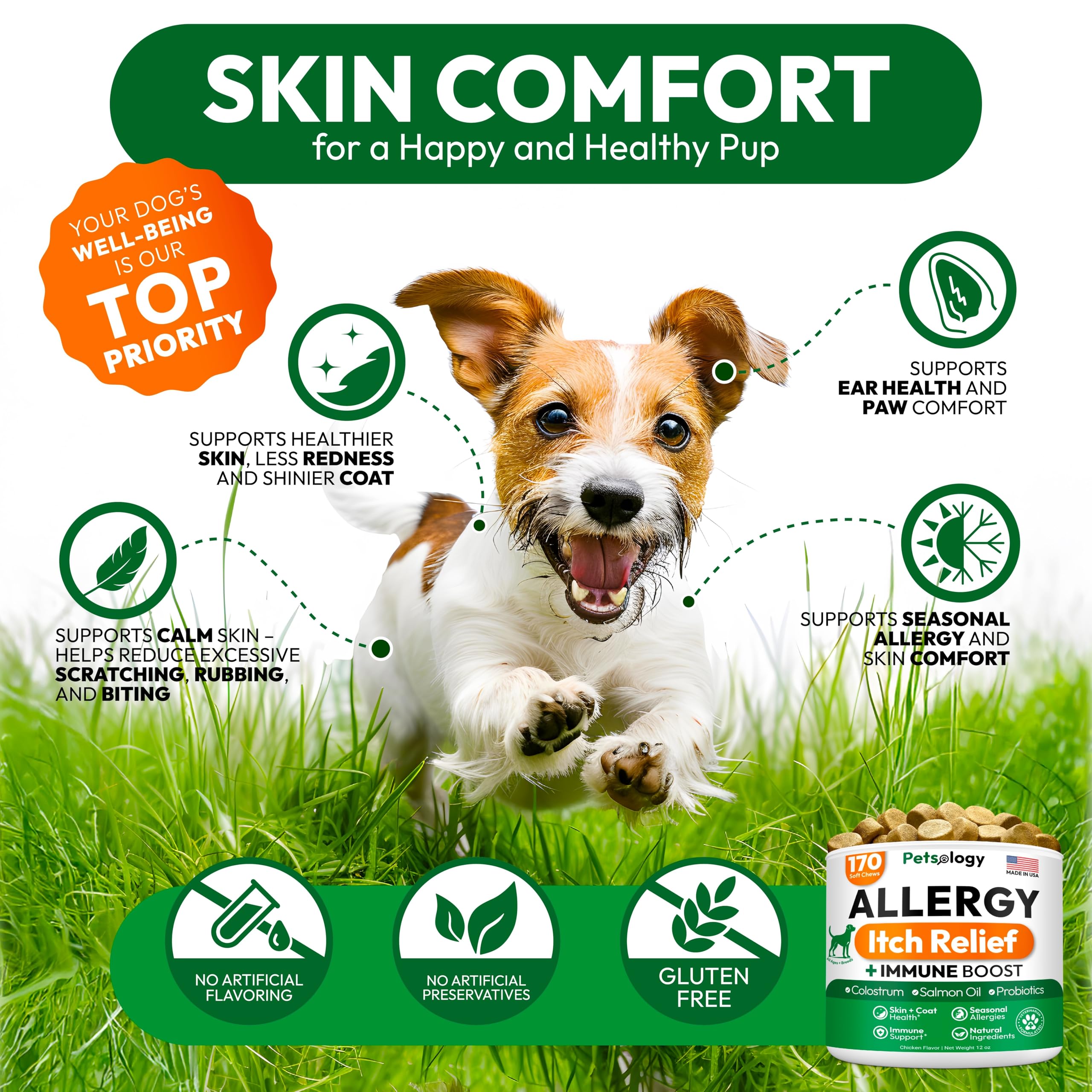 Petsology Zonas irritadas: alivio suave para áreas inflamadas.