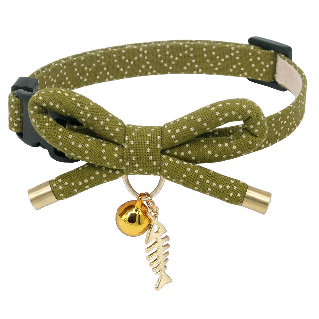 PetSoKoo collar con lazo en forma de moño y campana, ideal para salidas diarias de tu gato.