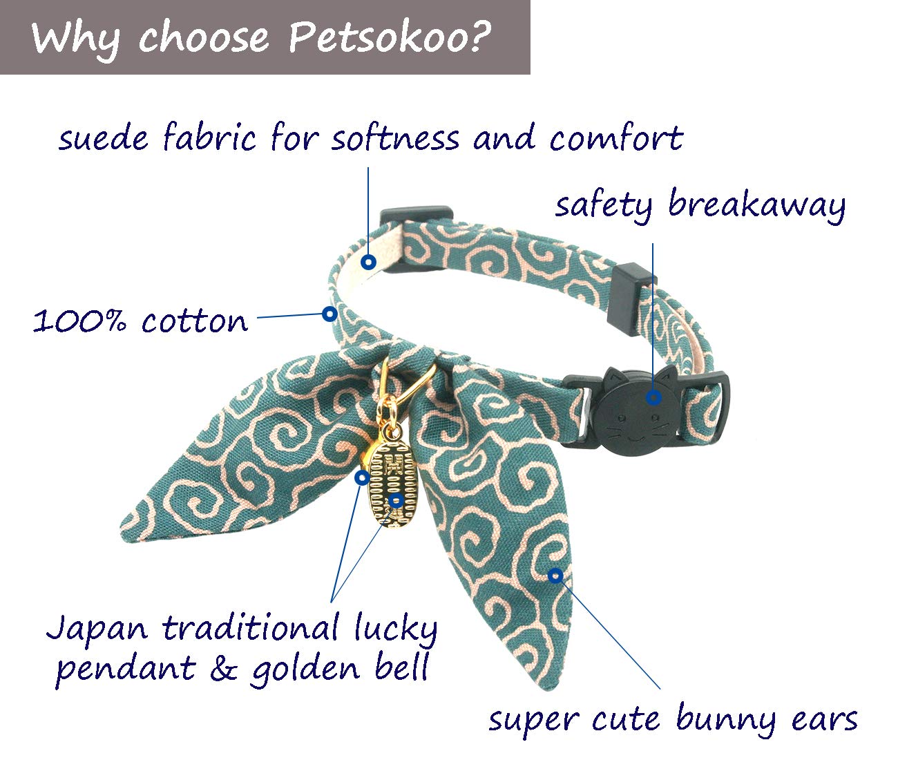 PetSoKoo collar con colgante 開三運: añade personalidad a cada paseo.