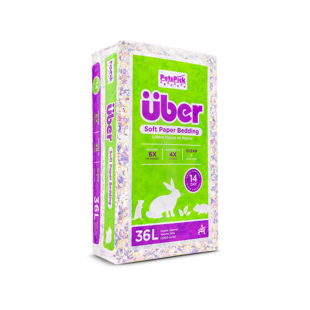 PETSPICK cama de papel ultra suave 36L, ideal para refugio de mascotas pequeñas.