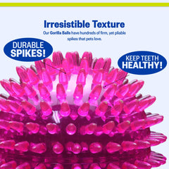 PetSport Gorilla Spiky Ball, textura espinosa para agarre seguro