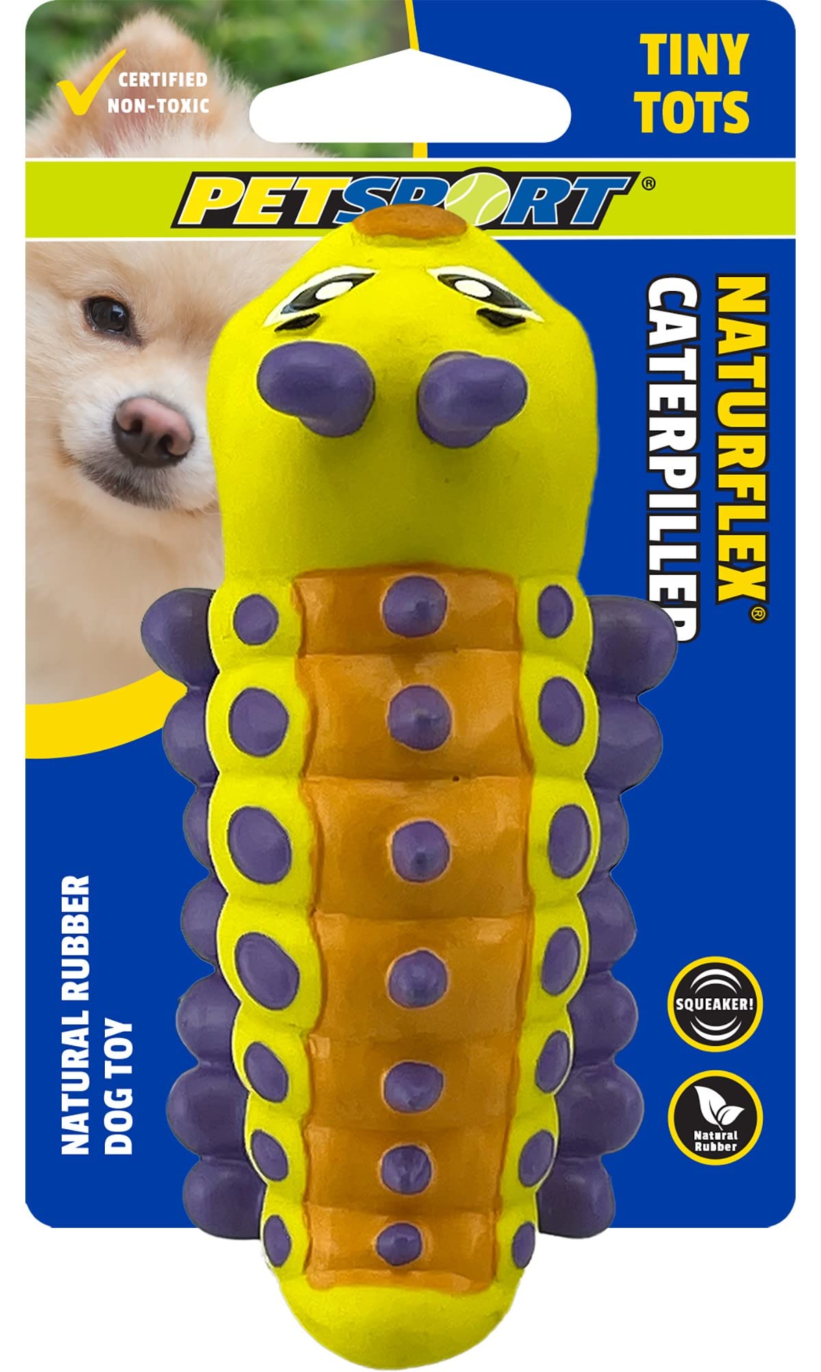 PetSport Naturflex Tiny Tots con sonido de gruñido bajo para diversión sin molestias.