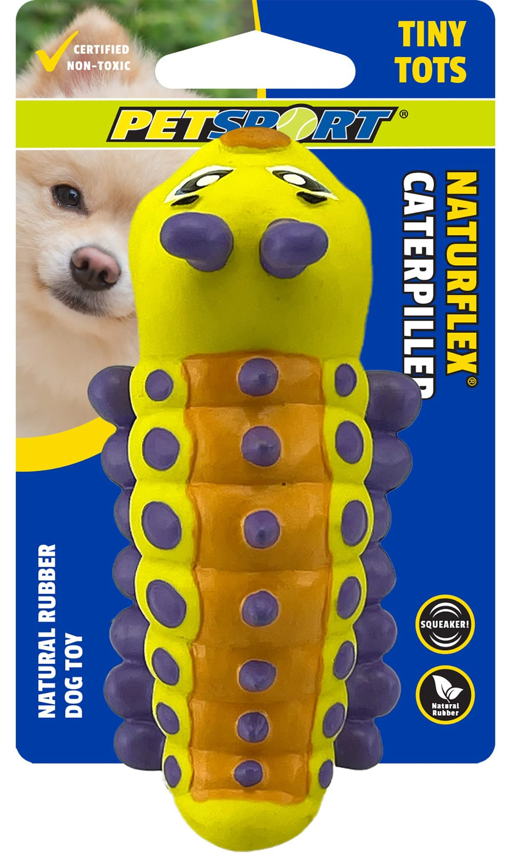 PetSport Naturflex Tiny Tots con sonido de gruñido bajo para diversión sin molestias.