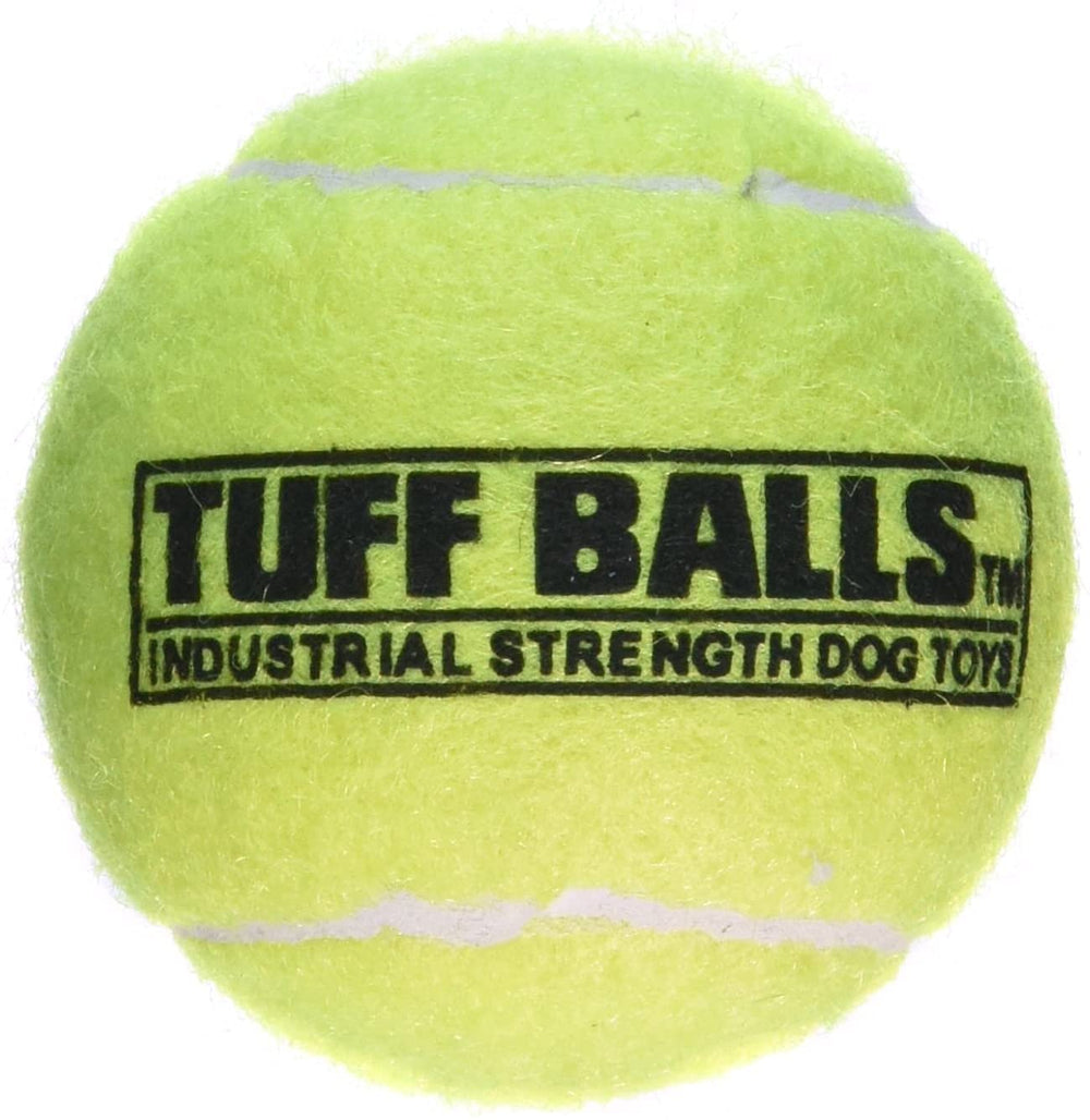 Pelota de tenis PetSport Tuff Ball mediana para juego activo y dientes sanos.