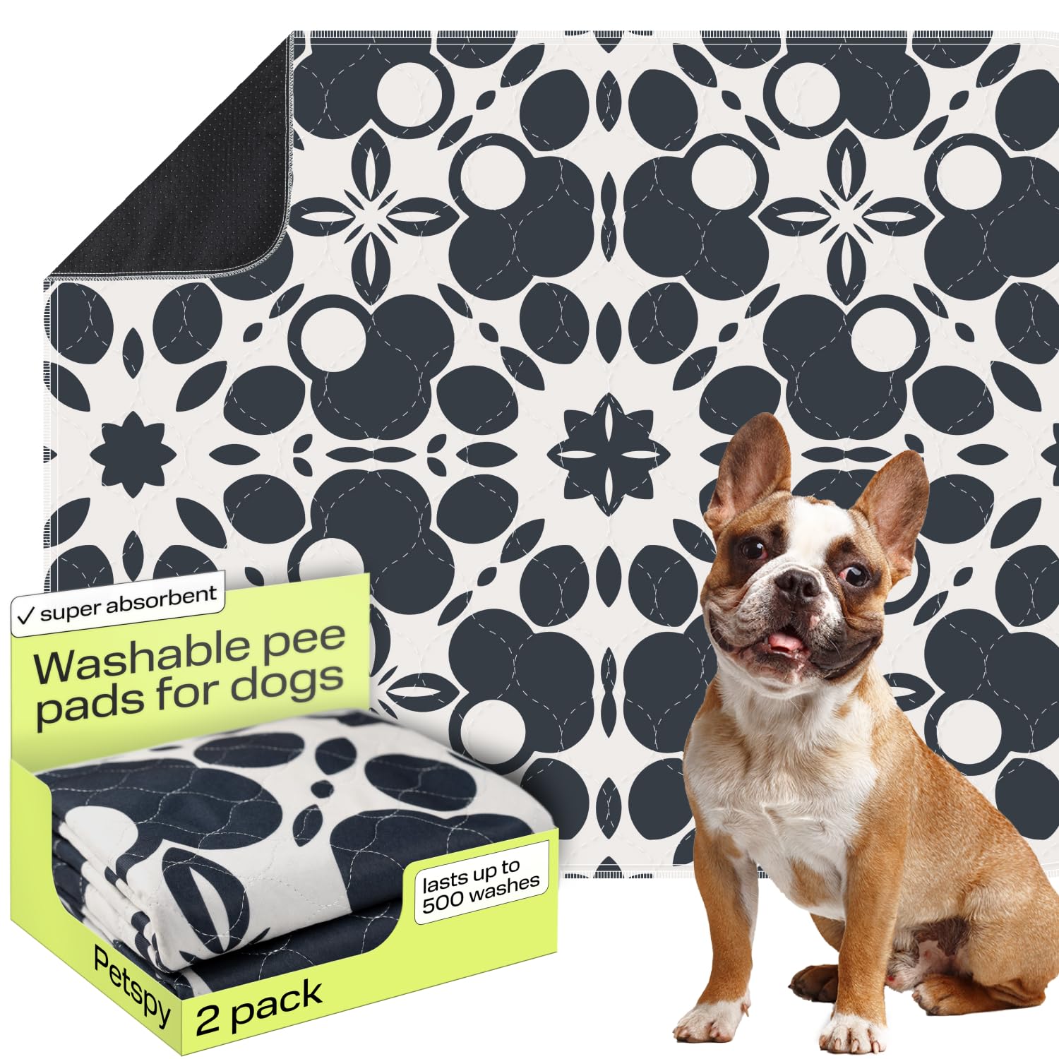 PetSpy almohadillas lavables 18x41, fáciles de limpiar y reutilizables para uso diario.