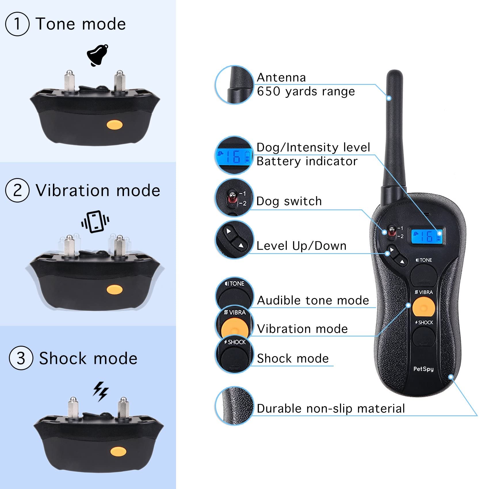 PetSpy P620 aviso sonoro para llamar la atención sin causar malestar.