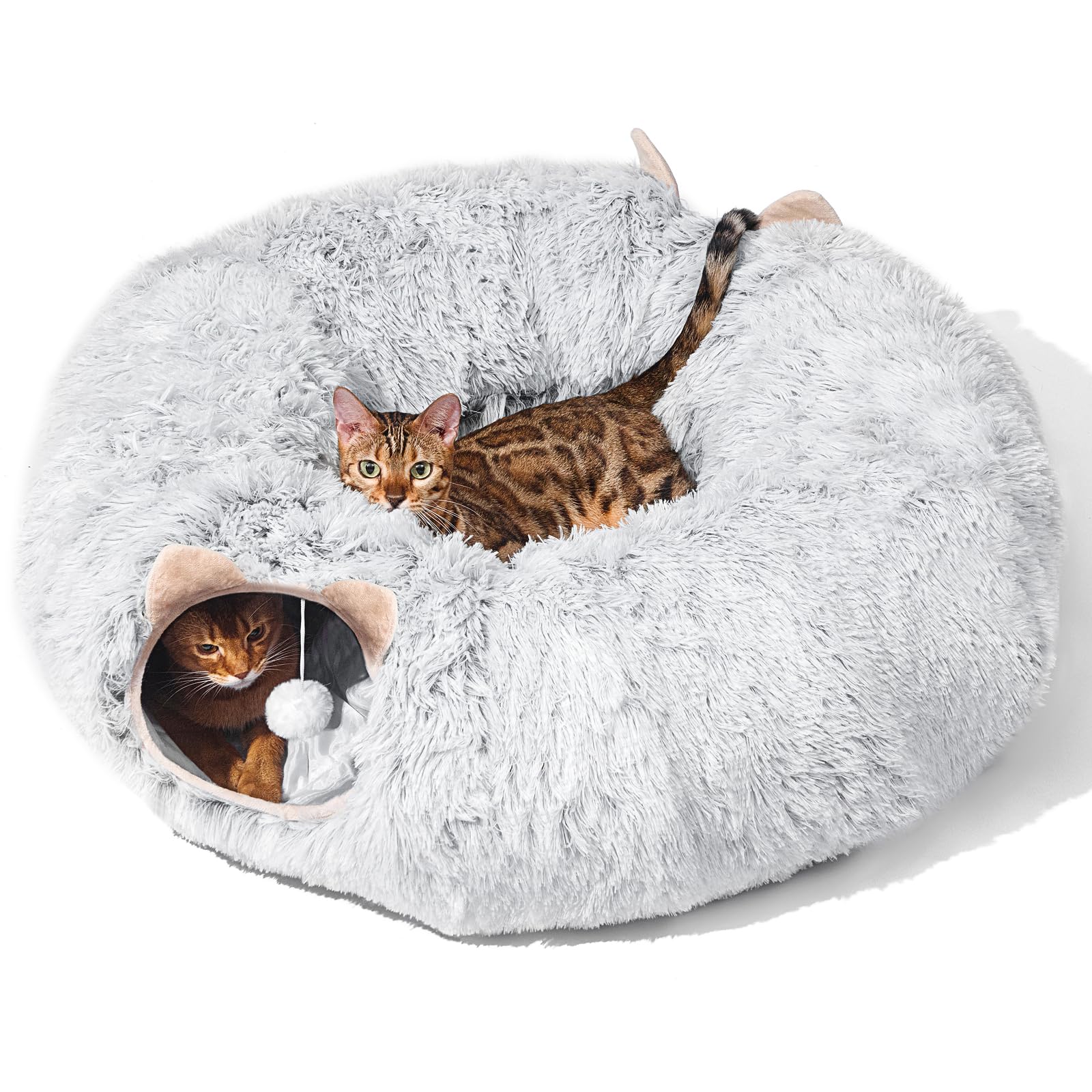PETSTA tunel gato donut cama, refugio cómodo para siestas y juego.