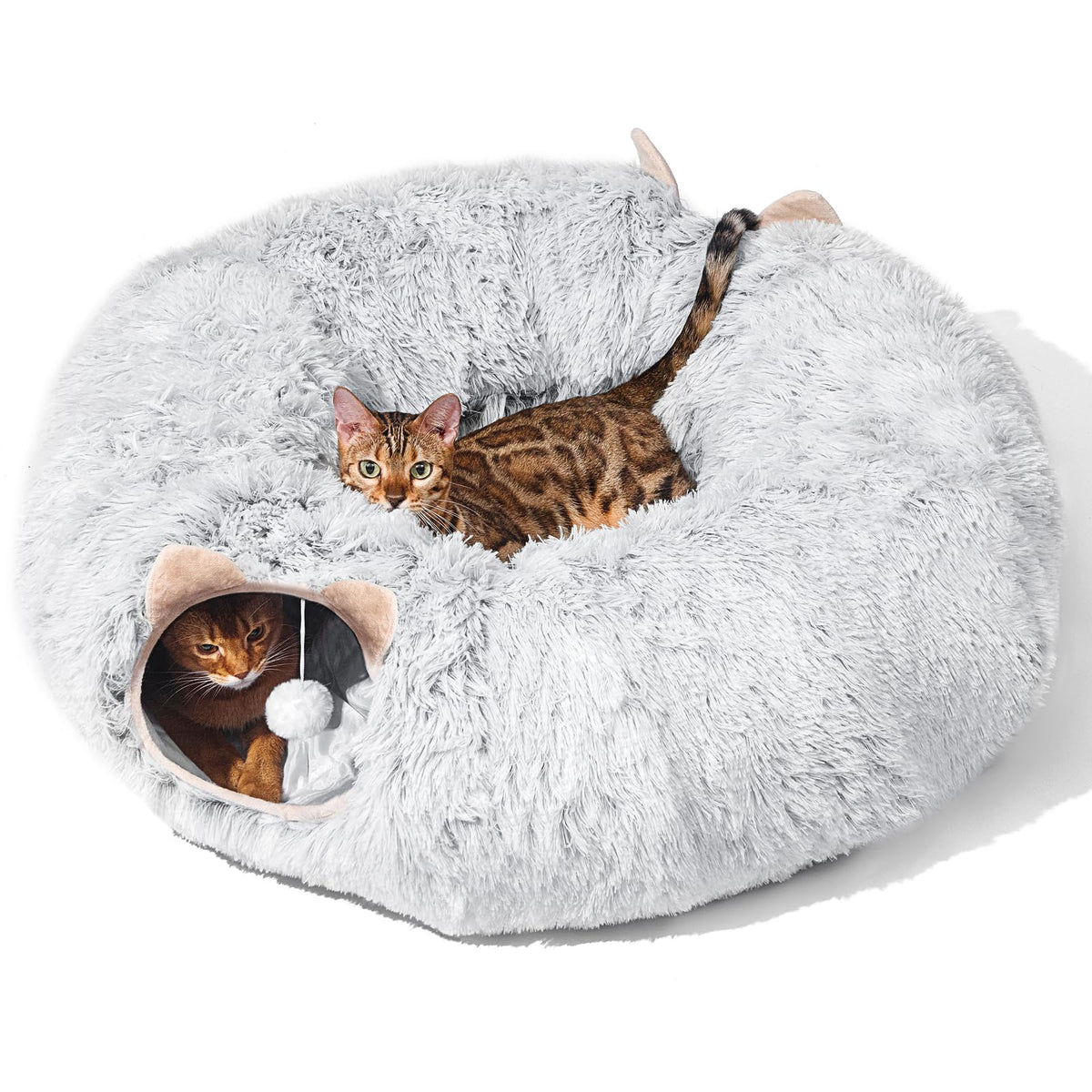 PETSTA tunel gato donut cama, refugio cómodo para siestas y juego.