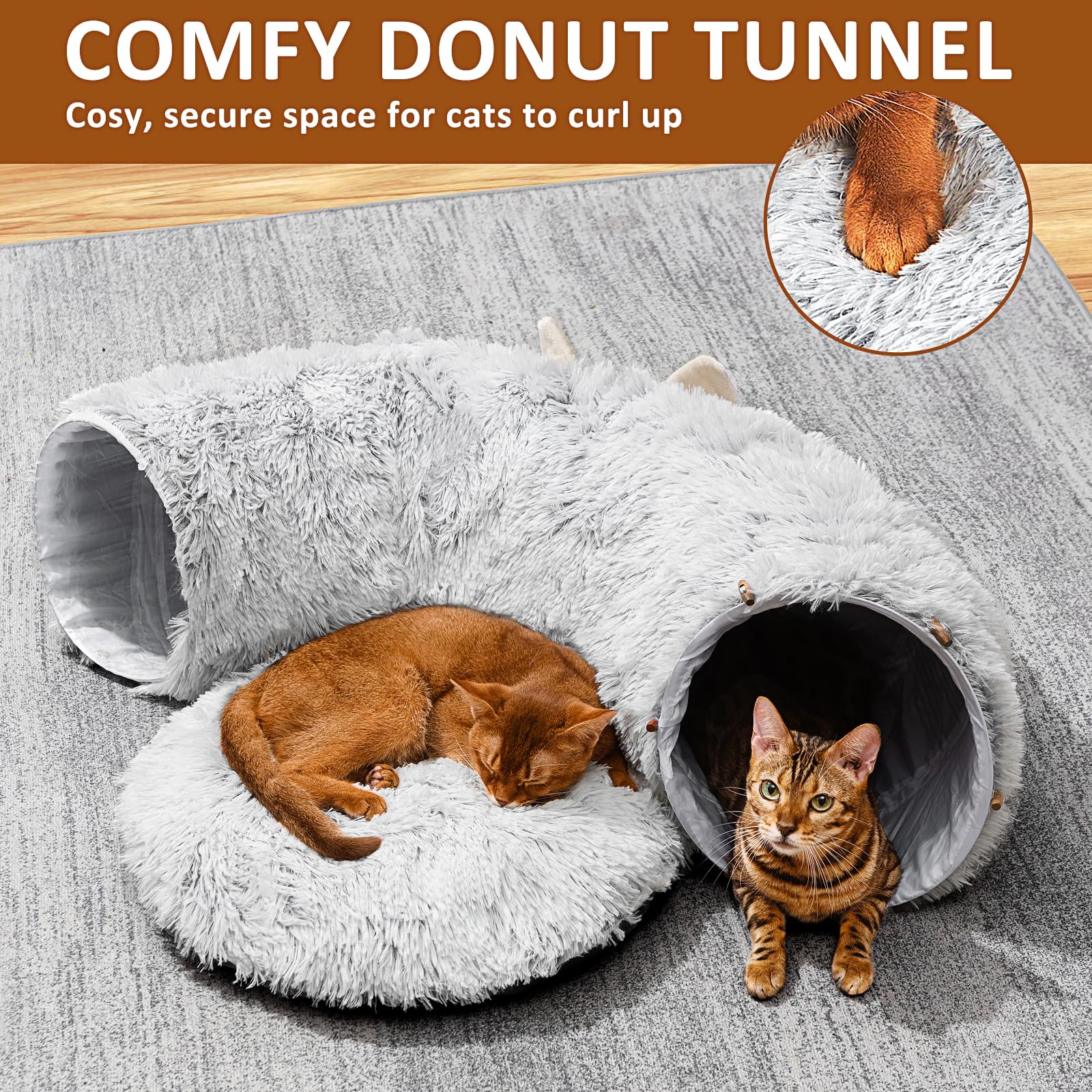 PETSTA tunel gato medidas 36 pulgadas, espacio amplio para gatos medianos.