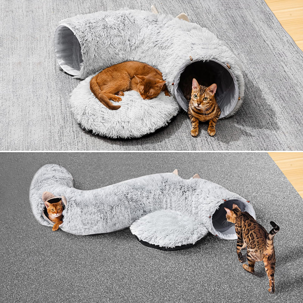 PETSTA tunel gato plush muy suave, descanso cálido para tu mascota.
