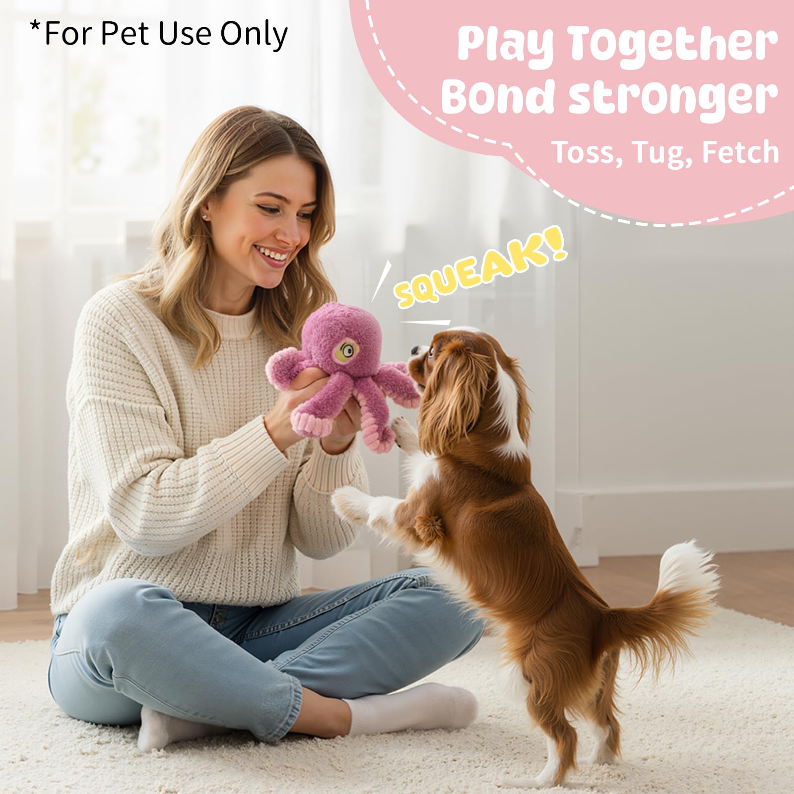 PETSWEET Pulpo con chirrido estimula la curiosidad durante el juego