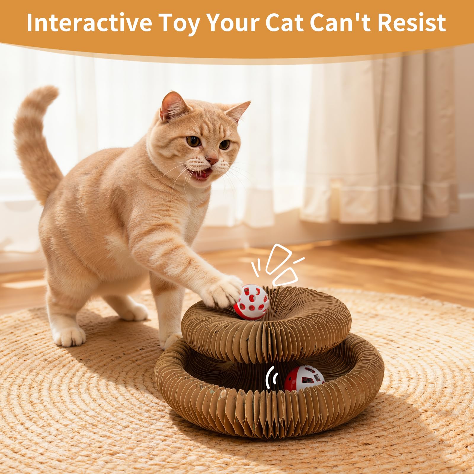 PETSWEET rascador-gato-cartón material seguro y resistente para gatos.