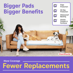 PETSWORLD adhesivo opcional mantiene las almohadillas en su lugar.