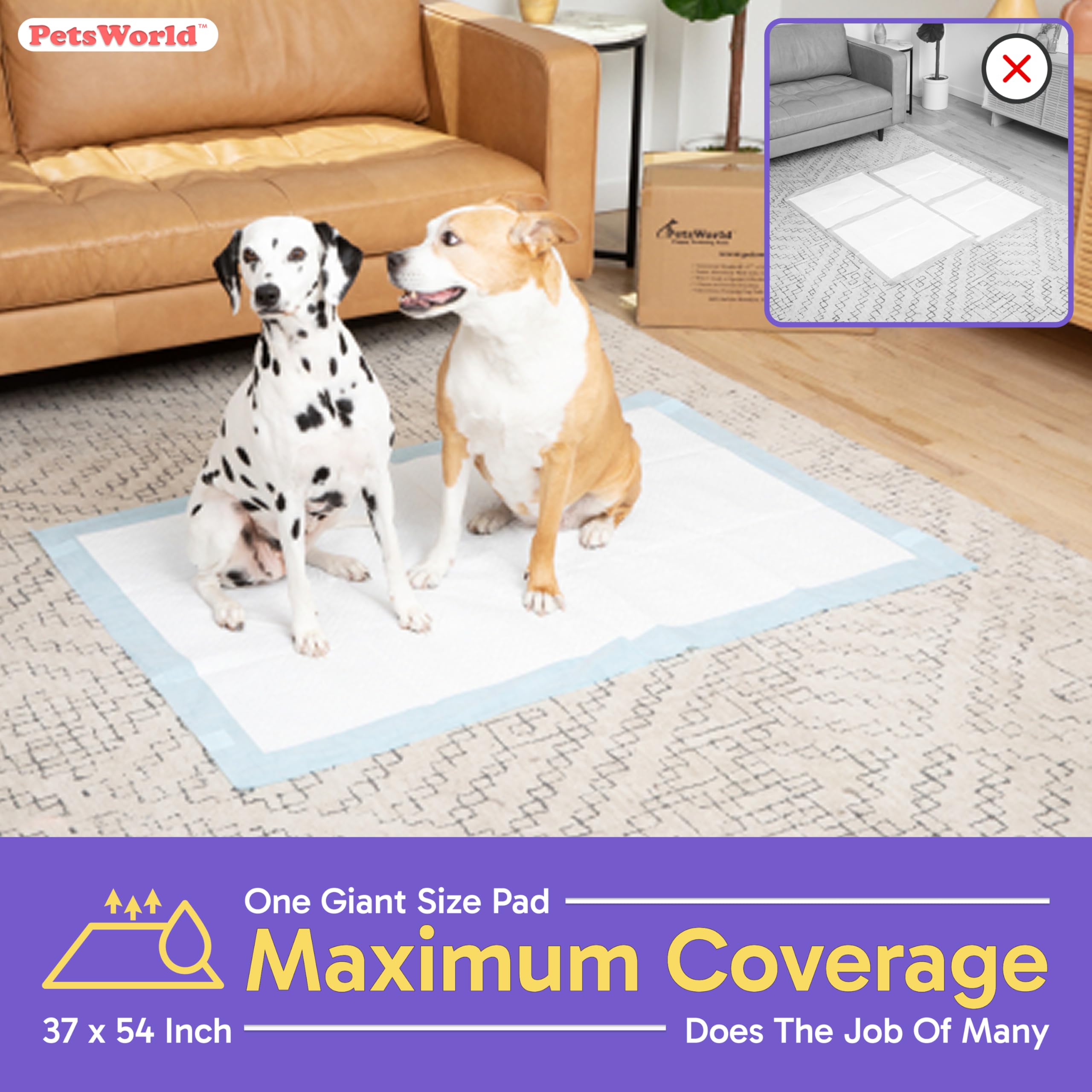 PETSWORLD base antifugas para almohadillas, protección de suelos y muebles.