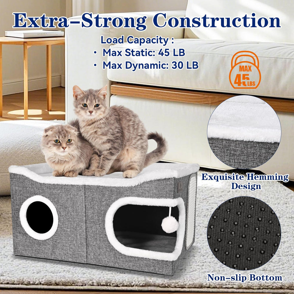 PETTDATE cama gato rascador lateral con sisal, protege muebles.