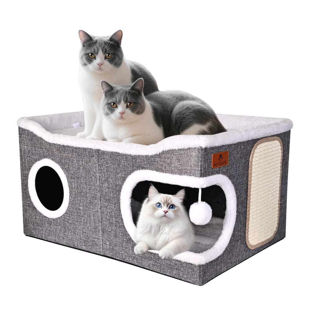 PETTDATE cama gato tejido terciopelo, acabado elegante y cómodo.