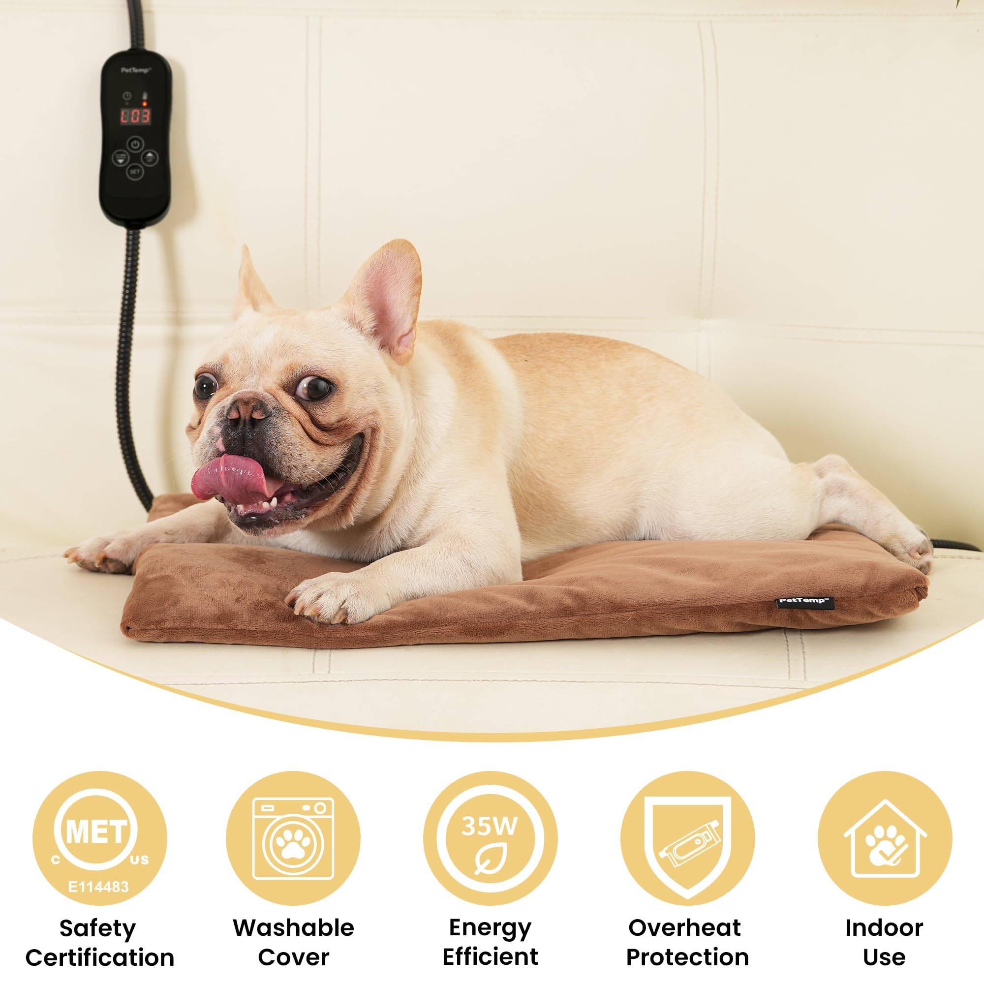 PetTemp funda suave y lavable para una cama limpia y cómoda.