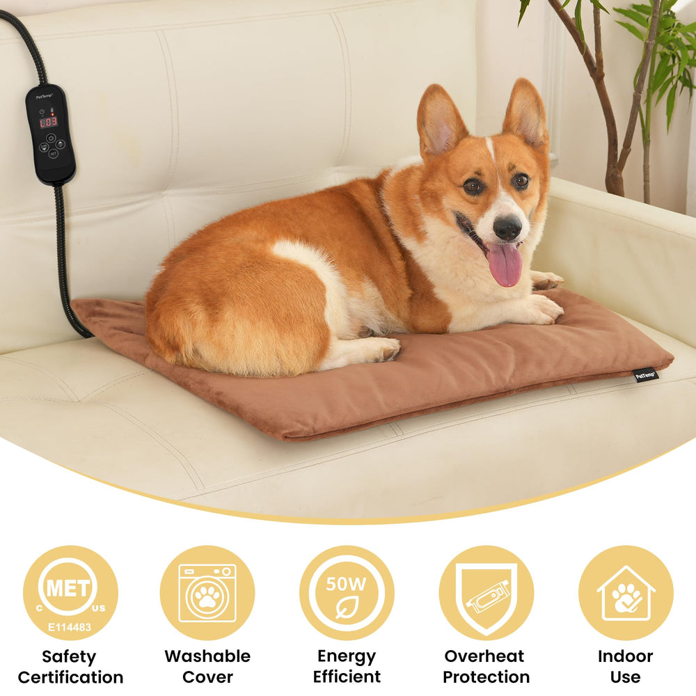 PetTemp panel de control con cinco temperaturas ajustables.
