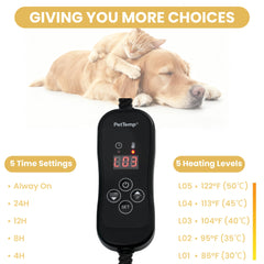 PetTemp temporizador para 4, 8, 12 o 24 horas.