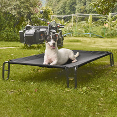 Pettycare cama perro elevada exterior ofrece descanso fresco al aire libre y apoyo estable.