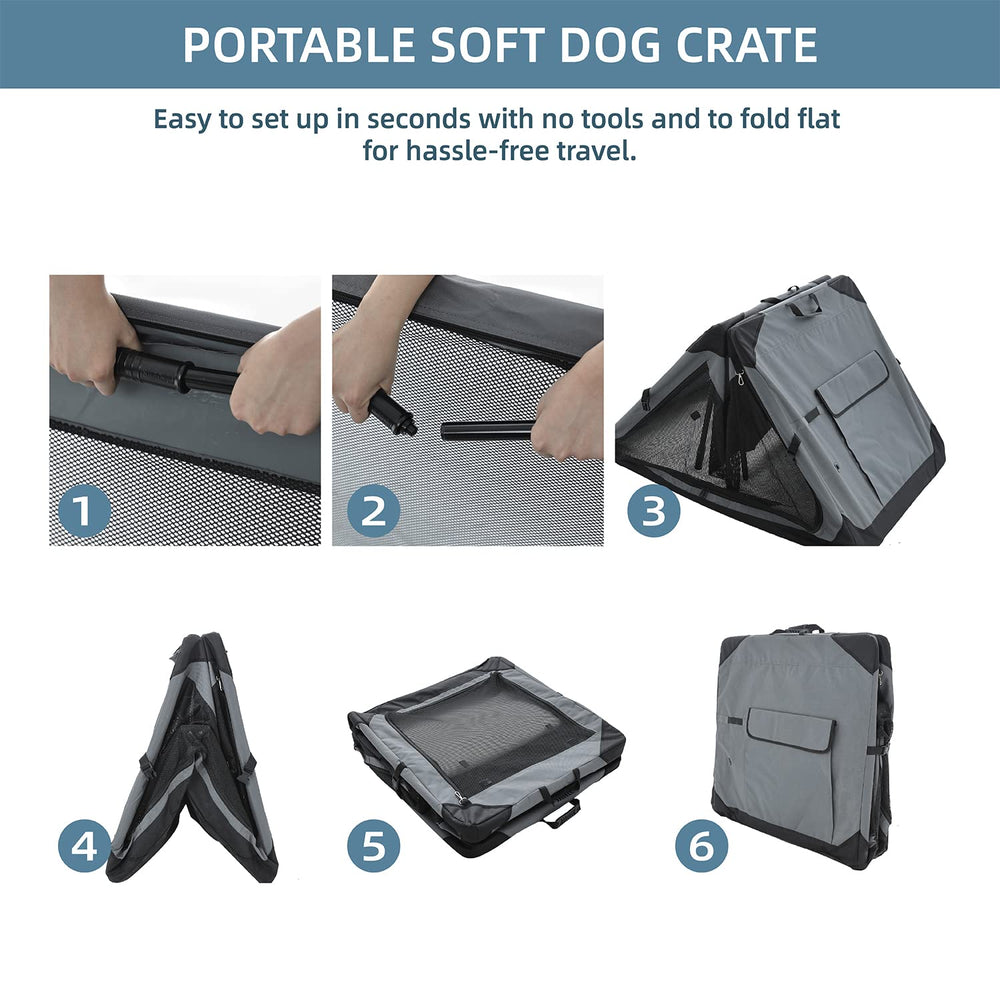 Pettycare jaula portátil con asas y bolsillos para accesorios