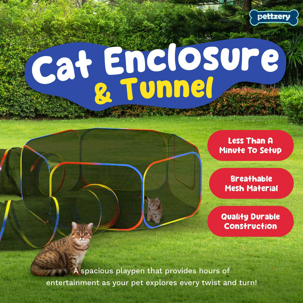 Pettzery túnel de gato, ventilado y cómodo para interior o exterior.