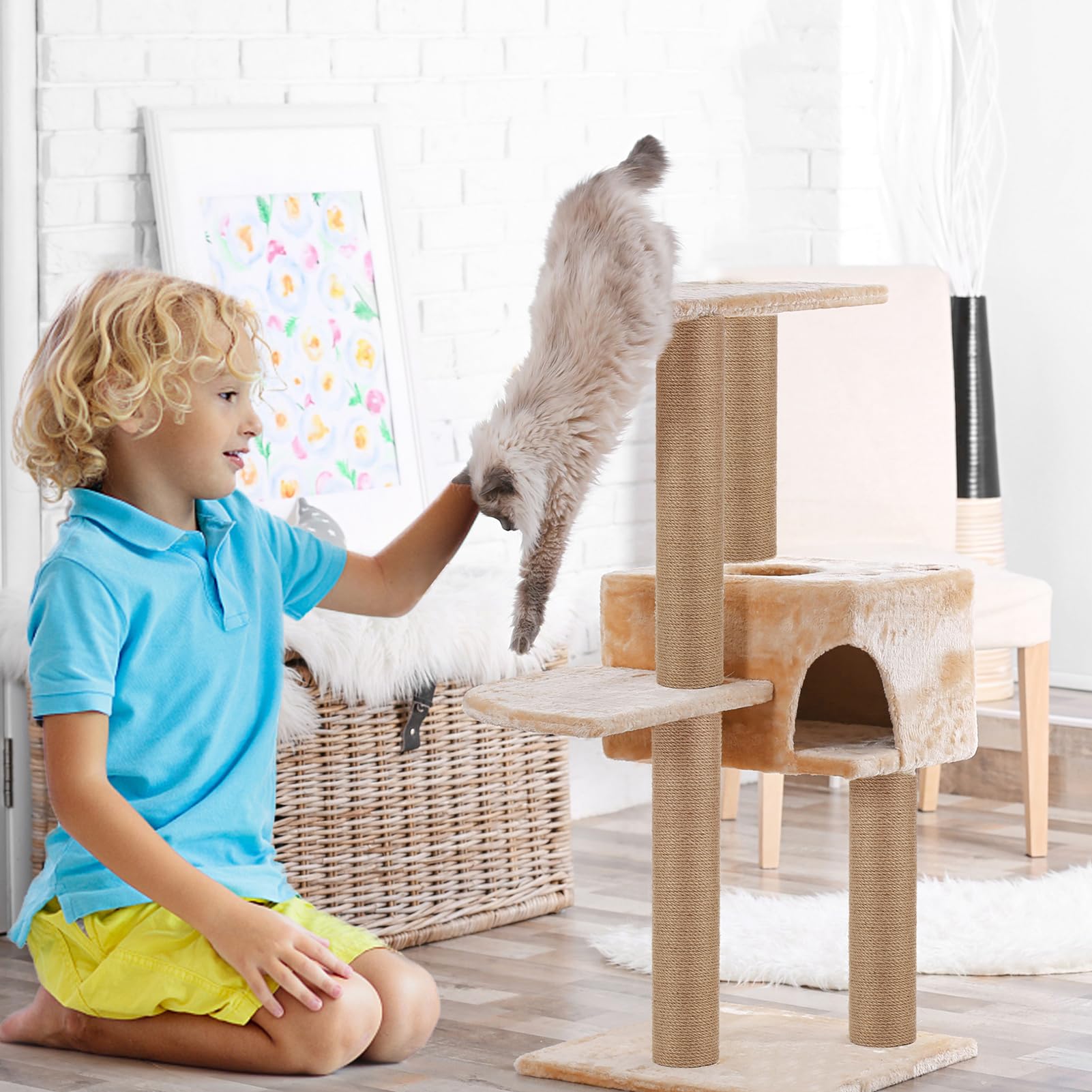 PETUOL: poste para torre de gatos en interior, diseño duradero.