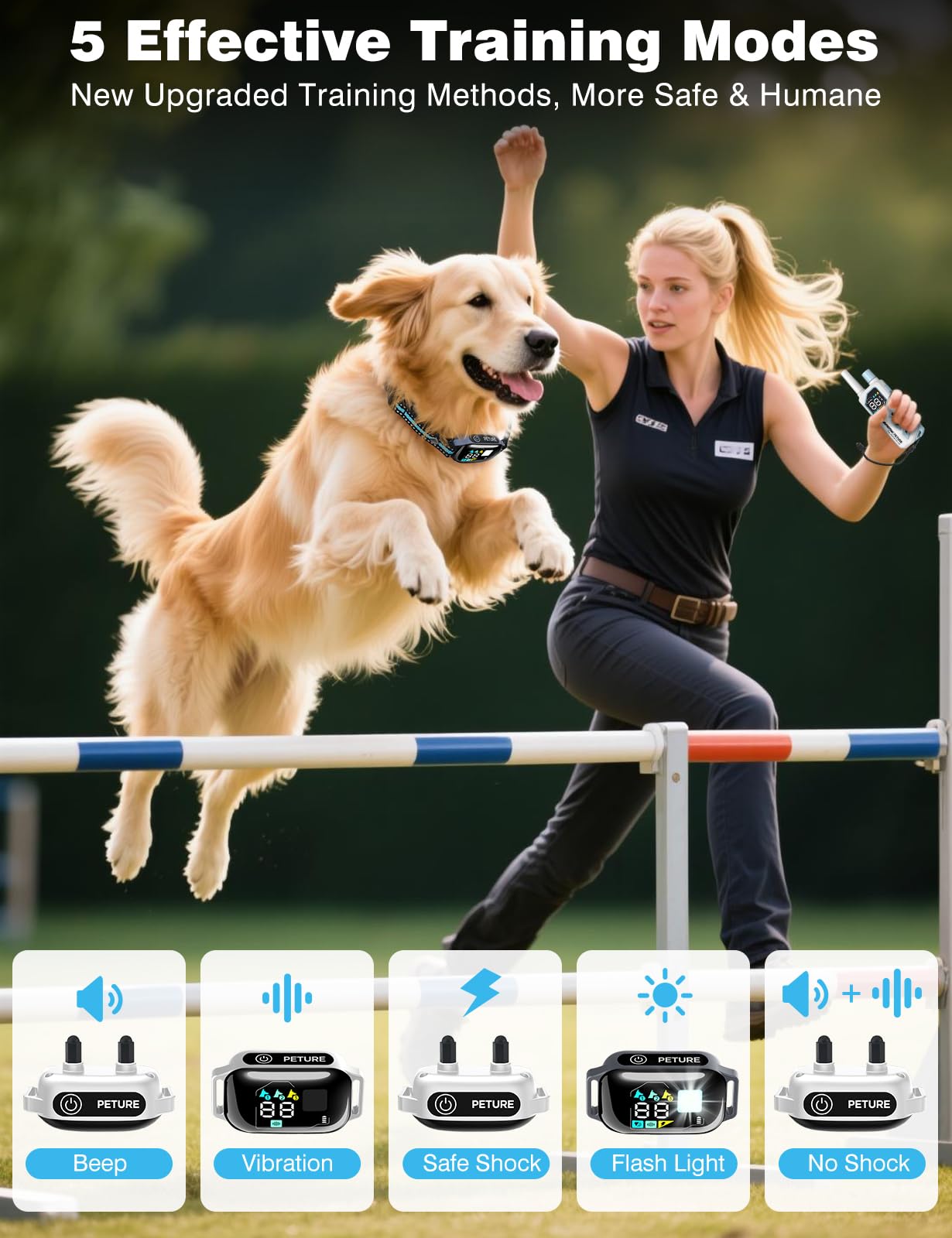 PETURE control remoto con alcance de 3300 ft para entrenamiento al aire libre