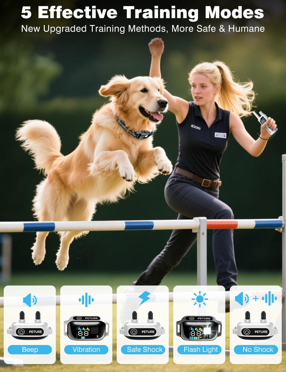 PETURE control remoto con alcance de 3300 ft para entrenamiento al aire libre